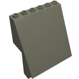 A single dark stone grey LEGO 30156 Panel 4 x 6 x 6 Sloped, viewed from an angle.