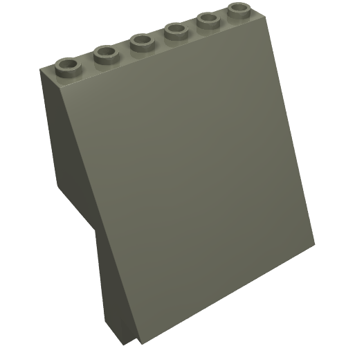 A single dark stone grey LEGO 30156 Panel 4 x 6 x 6 Sloped, viewed from an angle.