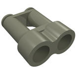 A light grey LEGO Minifigure Utensil Binoculars Town piece, with two circular lenses and connection points on the opposite end.