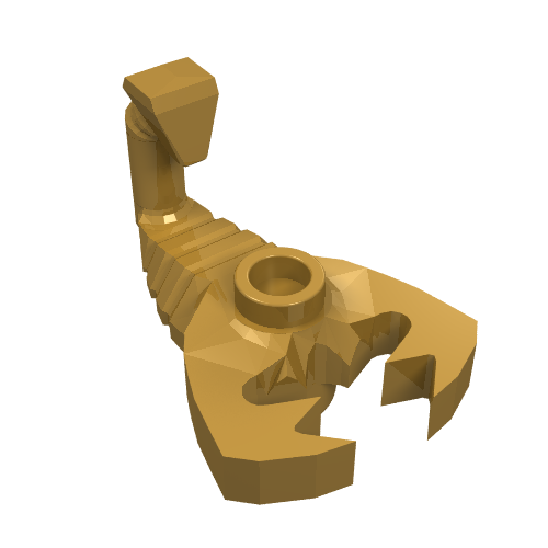 A single tan LEGO scorpion piece, part 30169, with a curved tail, stinger, and front pincers.