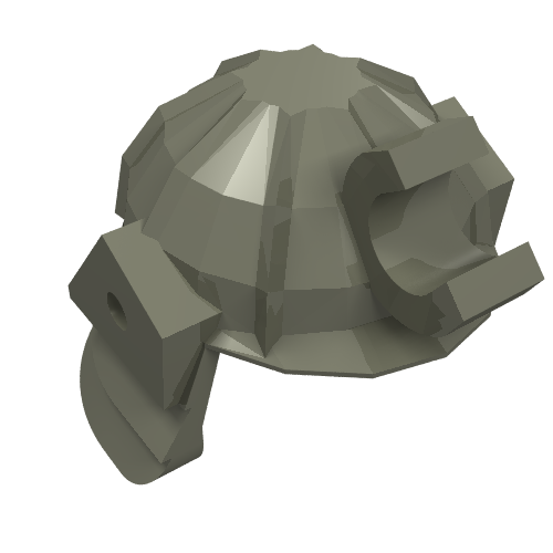 Gray LEGO Minifigure Ninja/Samurai Helmet 30175 with clip and short visor.