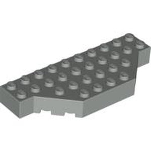 Gray LEGO Brick, Modified 4 x 10 with Cut Corners, showing the studs on top and the unique shape.