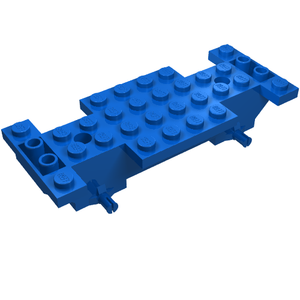 Blue LEGO 30235 Vehicle, Base 4 x 10 x 1 2/3, with studs on top and axle holes.