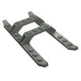 Gray LEGO 30248 Helicopter Sled Rails 12 x 6 part with studs visible, isolated on white background.