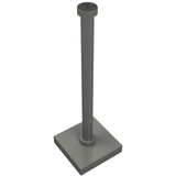 Light bluish gray LEGO Support 2 x 2 x 5 Bar on Tile Base with Solid Stud and Stop Ring.
