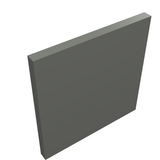 A plain grey LEGO 2x2 square road sign element with a clip, viewed from an angle showing its front and sides.