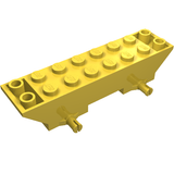 Yellow LEGO 2x8x1 1/3 Vehicle Base 30277 with 12 studs on top and two side axle connectors.