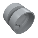 A single gray LEGO Wheel 18mm D. x 14mm (part 30285) with a central groove and detailed interior.