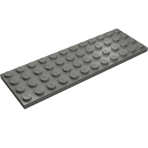 Light grey LEGO 4x12 plate with 48 studs, angled view.