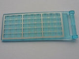 Light blue LEGO flag 7x3 part with bar handle and silver solar array pattern sticker.