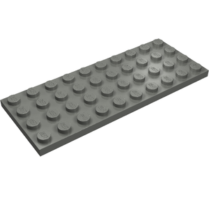 A single gray LEGO Plate 4x10 studs, featuring the iconic studs with 'LEGO' branding.
