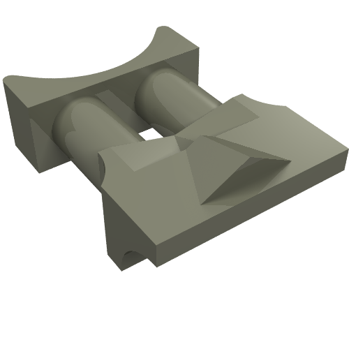 Gray LEGO 30304 Minifigure Utensil Binoculars Space piece, with two connected cylinders and geometric details.