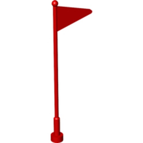 Red LEGO flag on a red LEGO antenna whip.