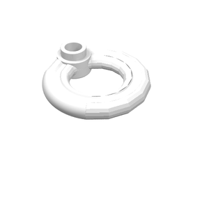 A white LEGO 30340 Minifigure Utensil Flotation Ring, also known as a Life Preserver.