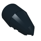 Dark blue LEGO 30384 Windscreen 7 x 4 x 2 Round element, featuring a cylindrical base and faceted conical front.