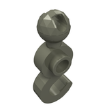 Grey LEGO 30395 Hook with Tow Ball piece, featuring a faceted tow ball, a rounded connector, and a curved hook.