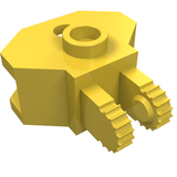 Yellow LEGO 30396 Hinge 1x2 Locking with 2 Fingers and Tow Ball Socket 9 Teeth