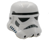 LEGO 30408px6 Star Wars Stormtrooper helmet with two chin holes pattern, white with black and grey details.