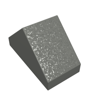 Gray LEGO 3044b Slope 45 2 x 1 Double with Inside Bar brick, featuring a textured top surface.