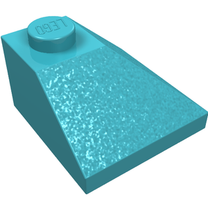 Turquoise LEGO Slope 45 2 x 2 Double Convex Corner brick, part 3045.