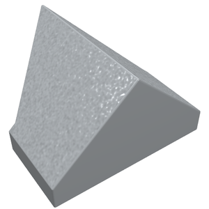 LEGO 3049b Slope 45 2 x 1 Double Inverted piece in light grey, with a textured top surface and smooth sides.