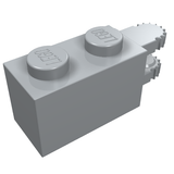 Light gray LEGO 30540 Hinge Brick 1x2 Locking with 2 Fingers Horizontal End