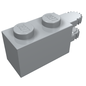 Light gray LEGO 30540 Hinge Brick 1x2 Locking with 2 Fingers Horizontal End