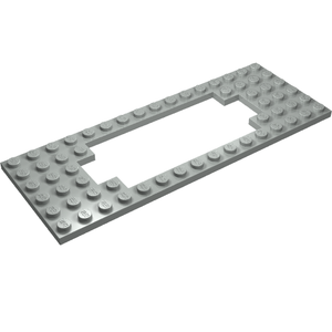 Light gray LEGO Plate, Modified 6 x 16 with Motor Cutout Wide, showing the top surface with studs.