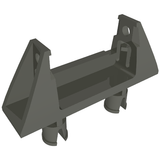 Dark grey LEGO 30636 String Reel 1x4x2 Holder with 2 Technic Pins.