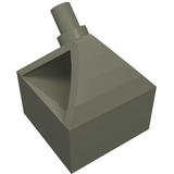 Grey LEGO 30640 Vehicle Steering Wheel Holder 2x2. Features a sloped top with an opening and a tilted stud.