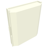 A cream-colored LEGO Panel 2 x 8 x 8 (30650) with clips on the side and a recessed top edge, viewed at an angle.