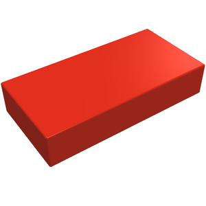 Red LEGO 3069a Tile 1 x 2 without Groove Pat Pend.