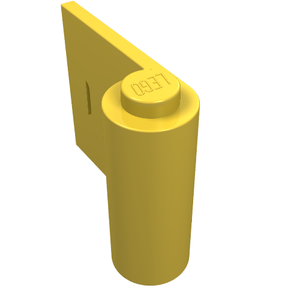 A single yellow LEGO Door 1 x 3 x 2 Left brick with a stud on top.