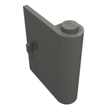 A single dark gray LEGO Door 1 x 3 x 3 Right piece, featuring a top stud with logo and a side hinge clip.