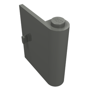 A single dark gray LEGO Door 1 x 3 x 3 Right piece, featuring a top stud with logo and a side hinge clip.