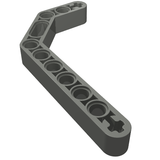 Light Bluish Gray LEGO Technic Liftarm, Modified Bent Thick 1 x 11.5 Double with multiple pin and axle holes.