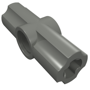 Gray LEGO Technic Axle and Pin Connector Angled #2 (180 degrees) with multiple holes and slots.