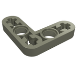 Dark grey LEGO Technic Modified Bent Thin L-Shape 3x3 Liftarm, featuring pinholes and axle holes.