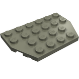 A light grey LEGO 4x6 wedge plate with cut corners, featuring studs on top.
