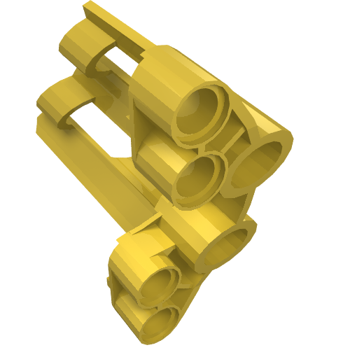 Yellow LEGO Technic Panel Fairing #2 Large Short, Large Holes, Side B.