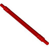 A red LEGO 32199 Hose, Soft Axle 11L, shown diagonally against a white background.