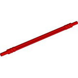 Red LEGO Soft Axle 12L (part 32200) shown diagonally on a white background.