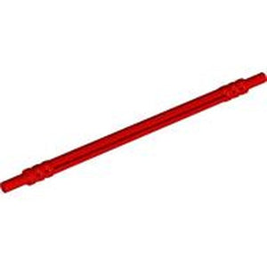 Red LEGO Soft Axle 12L (part 32200) shown diagonally on a white background.