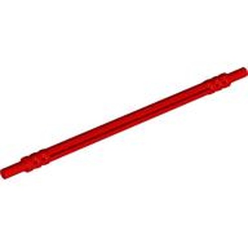 Red LEGO Soft Axle 12L (part 32200) shown diagonally on a white background.