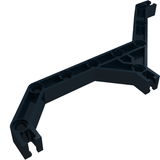 A dark grey LEGO Znap Beam 16 with 9 holes and 5 bends, shown from an angled perspective.