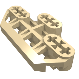 LEGO Technic Axle Connector Block 3x6 with 6 Holes in tan. A plastic building piece with multiple axle connection points.
