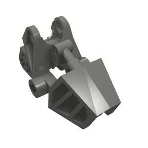 Grey LEGO 32475 Bionicle foot part with ball joint socket, 3x6x2 1/3, and rounded tops.