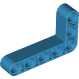 Blue LEGO Technic Modified Bent Thick L-Shape 3x5 Liftarm with pin holes, part number 32526.