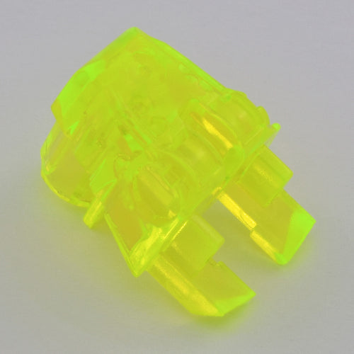 Translucent neon yellow LEGO Bionicle head connector block eye/brain stalk.
