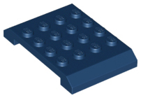 Dark blue LEGO 32739 Wedge 4 x 6 x 2/3 Double plate, with 24 visible studs on top and angled sides.